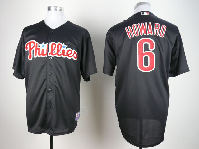 Men Philadelphia Phillies #6 Howard Black MLB Jerseys->philadelphia phillies->MLB Jersey